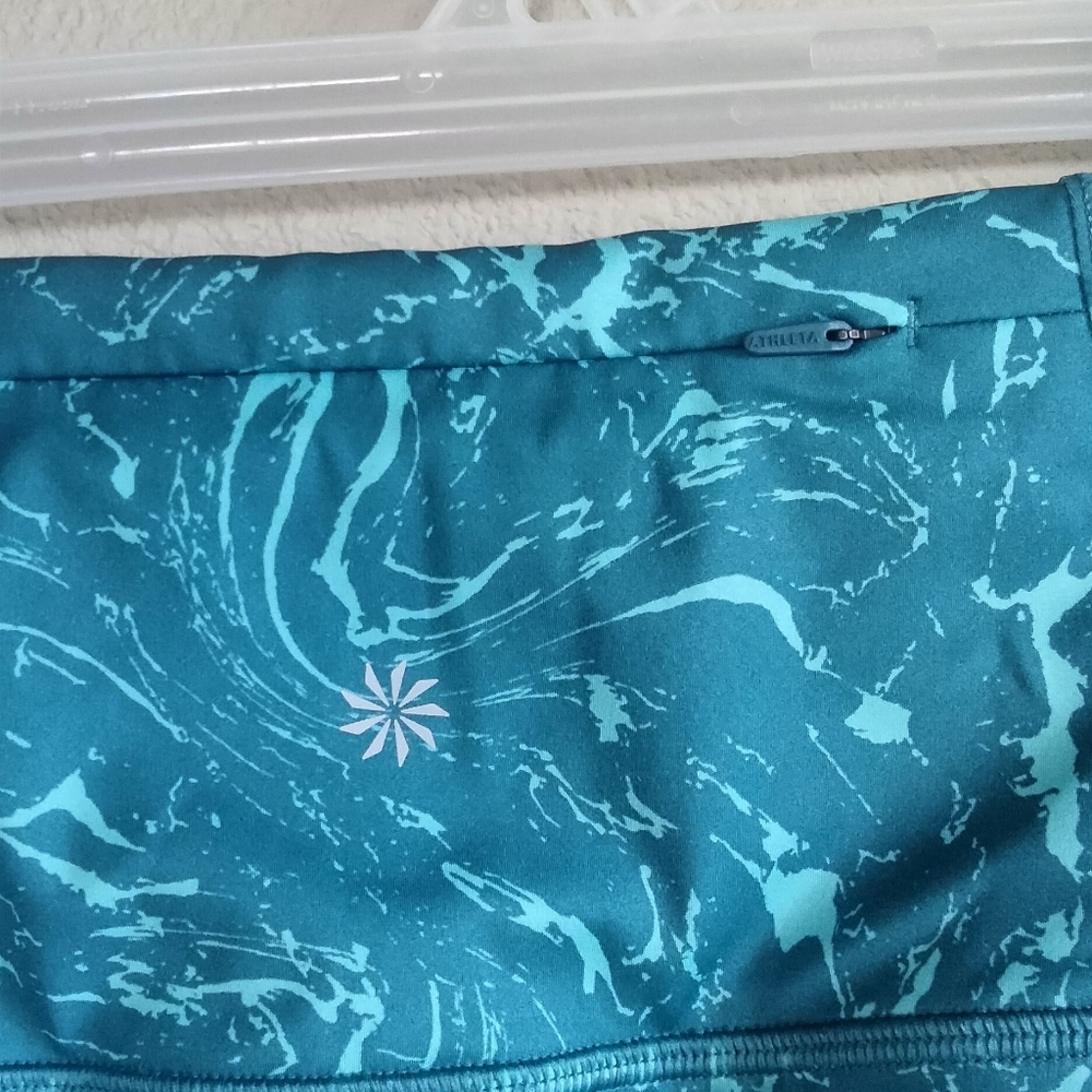 Athleta 1X Ace Printed Tennis Skort 13.5" Teal Marble Skater Skirt - Picture 5 of 10